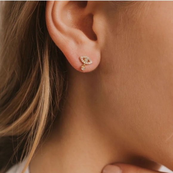 Amazonite Gold Earrings By JaxKelly - Picture 3 of 3